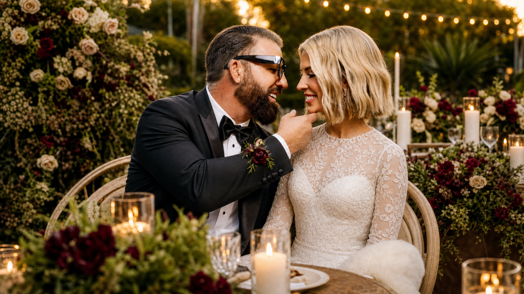 Mercedes and Ben at their sweetheart table